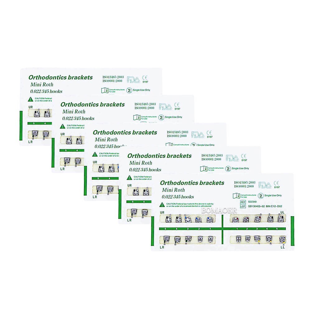 50×Dental Orthodontic Monoblock Mini Roth Bracket Brace 022 345 hooks 20pcs/pack