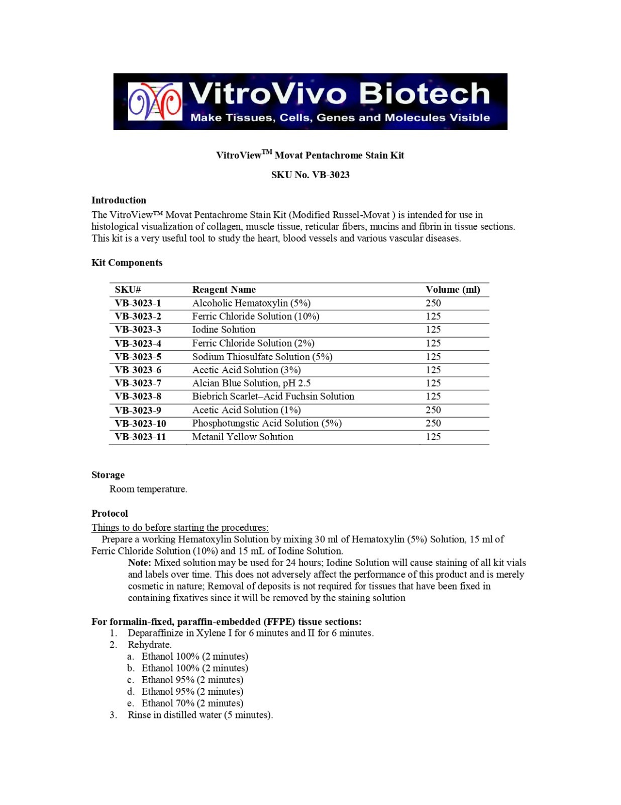 VitroView™ Movat Pentachrome Stain Kit (Cat#VB-3023)