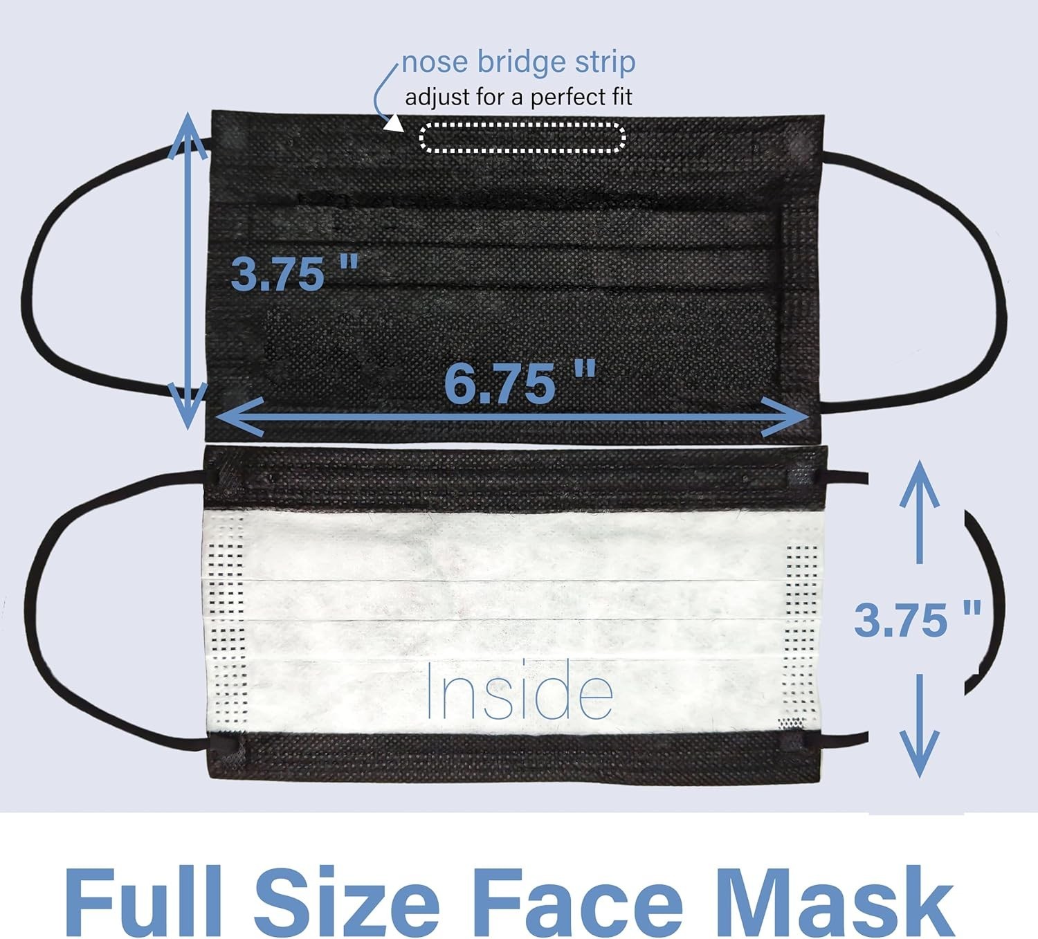 25 Count Disposable 4-Layer Black Face Masks – Stylish & Safe Protection
