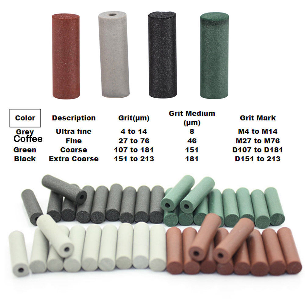 100 Pcs Rubber Points Polishing Pillar Wheels Cylinder For Dental Jewelry Rotary