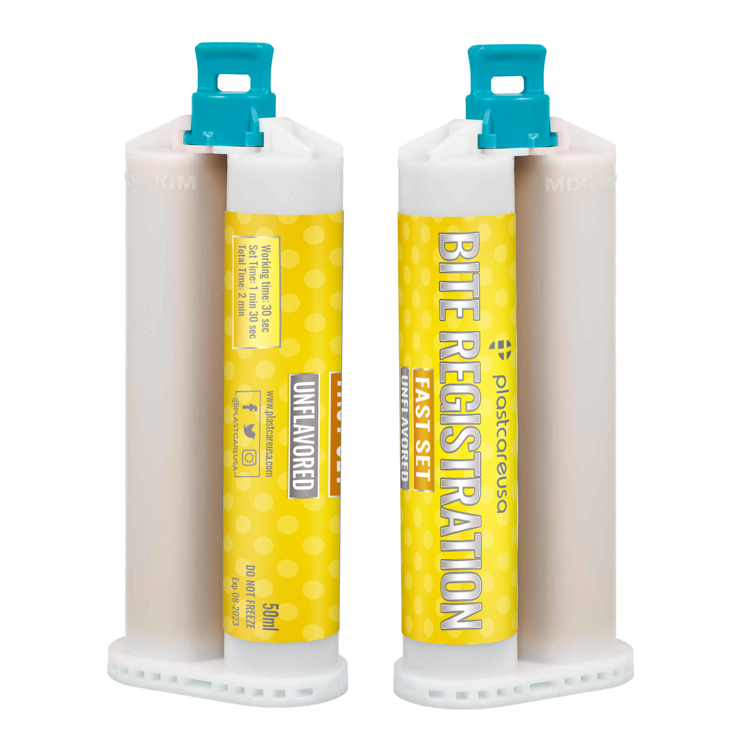 20 Bulk FAST Set Bite Registration Material, Unflavored, 50ml Dental Cartridges