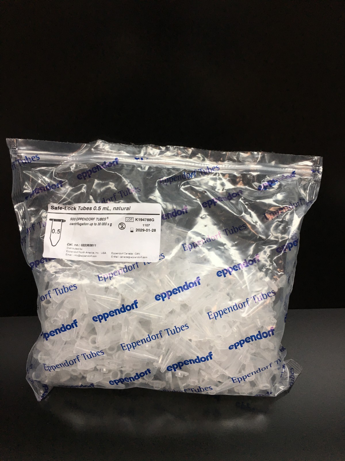Eppendorf Cat No 022363611 Safe-Lock Tubes 0.5mL Natural
