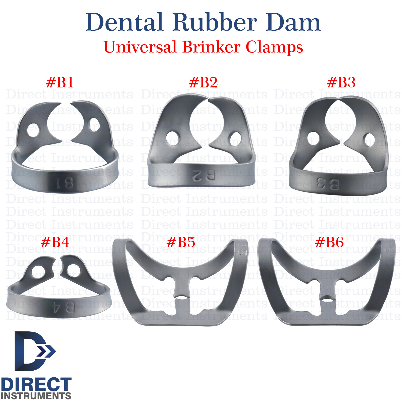 Dental Rubber Dam Clamps Brinker Tissue Retractors Universal Bicuspids Premolar