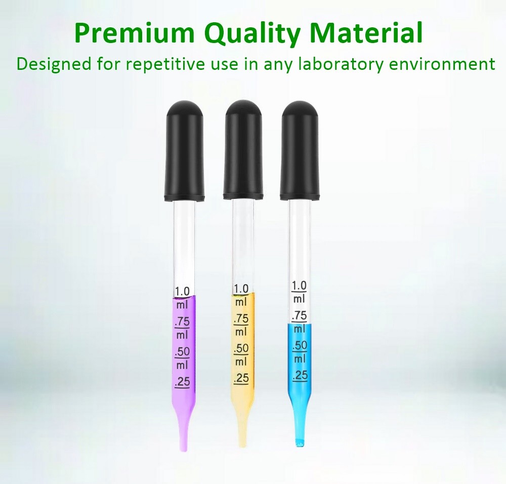 Lot of 4 Medicine Art Essential Oils Eye Dropper Graduated 4″ Straight Tip 1ml