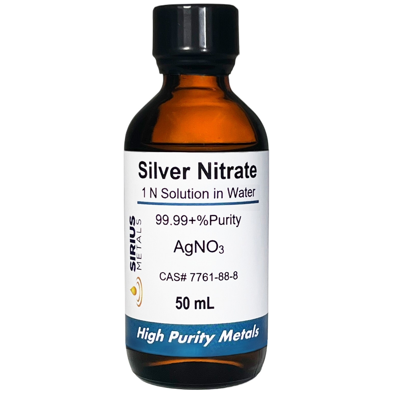 Silver Nitrate Solution (CAS# 7761-88-8) – 1 Normal as AgNO3 in water – 50 mL