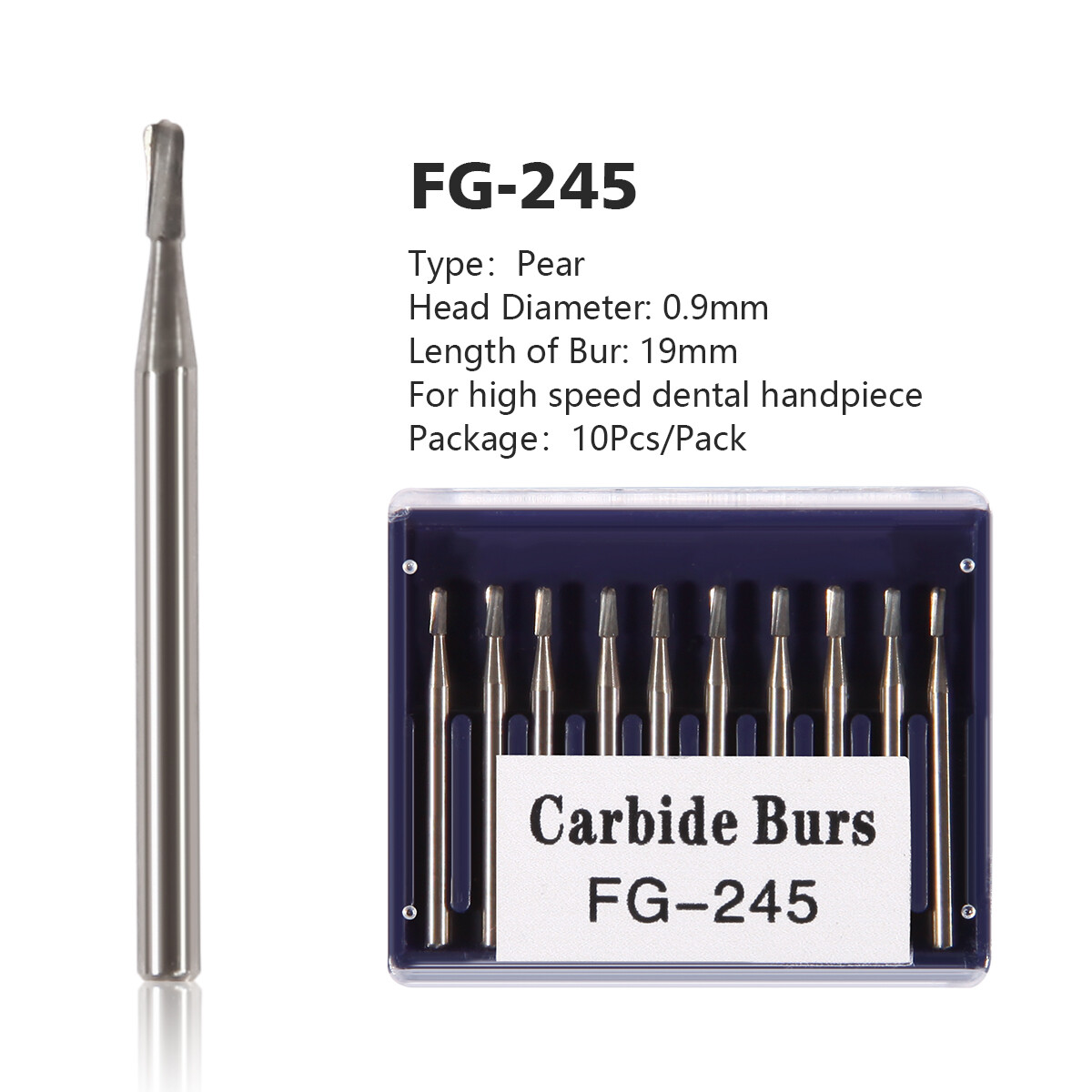 Dental Carbide Burs Tungsten Steel FG #557 /FG #245 for High Speed Handpiece SA