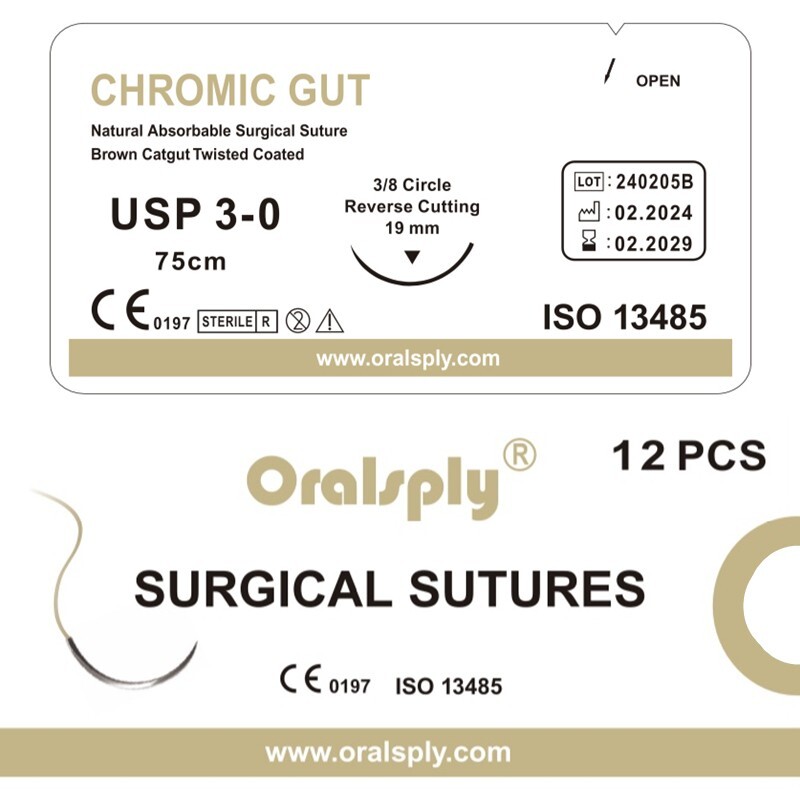 12 Boxes Sutures CHROMIC GUT 3-0/4-0 for Veterinary Practice Training Use Only