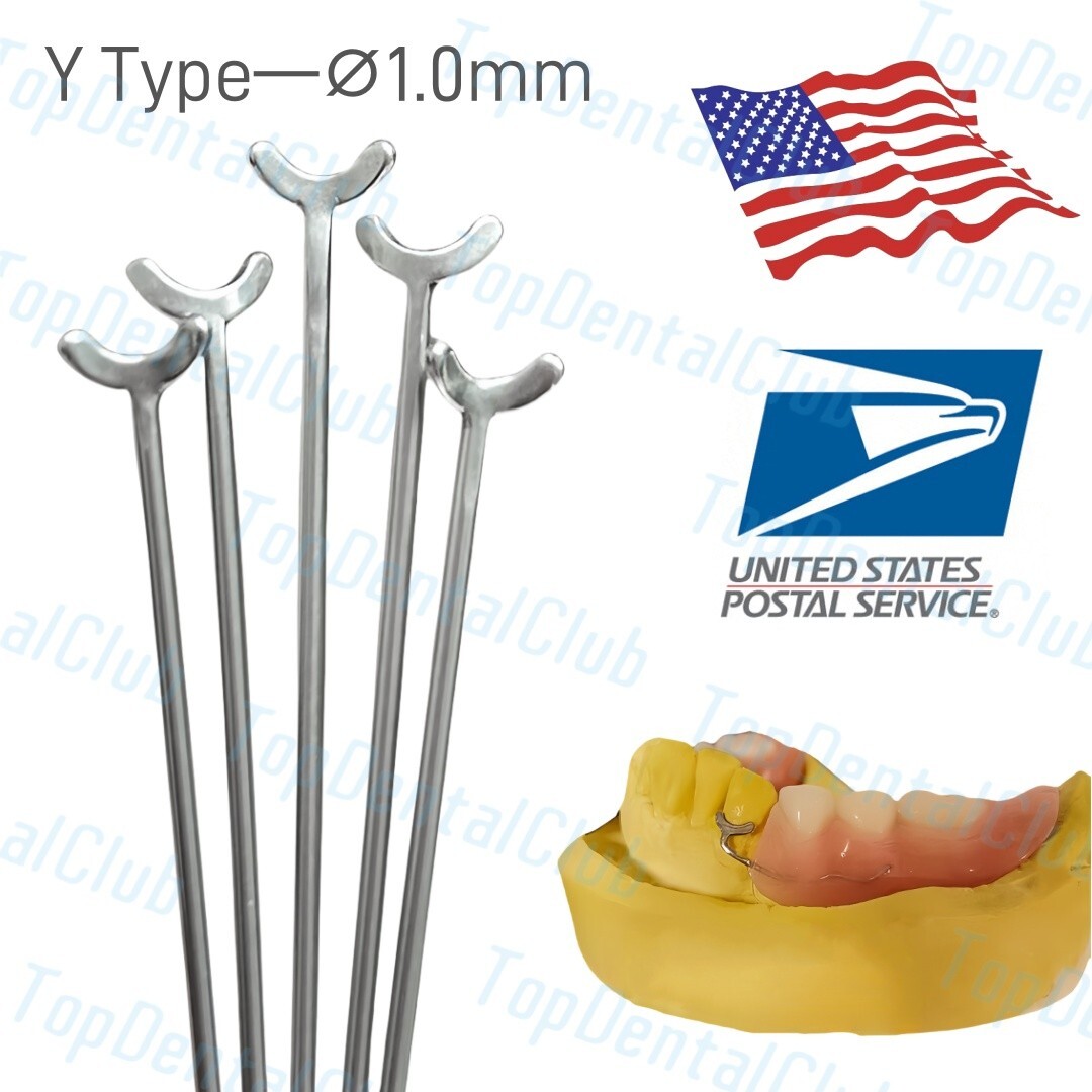 20pcs 1.0mm Dental Y-Type J Clasp Orthodontic Retainer Oblique Clasps Bars