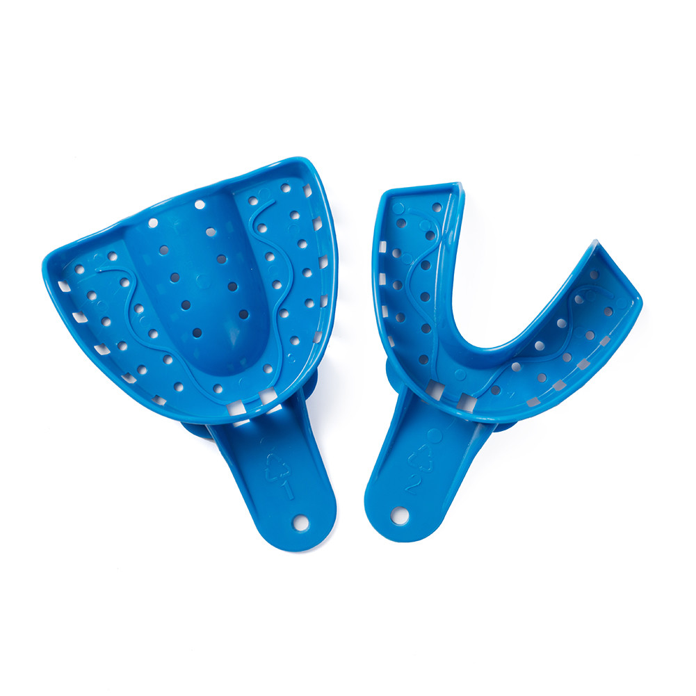 12pcs Dental Impression Tray Perforated Plastic Upper Lower S M L XL Durable
