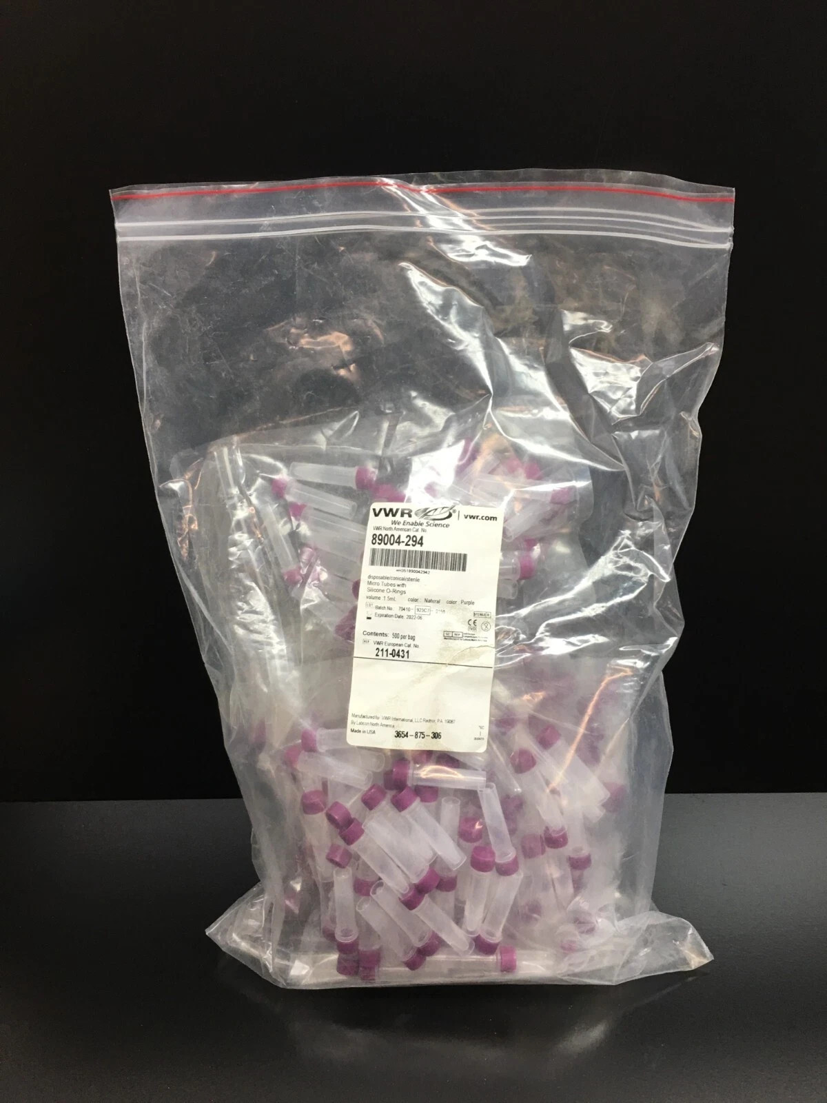 VWR Cat No 89004-294 Micro Tubes Volume 1.5mL Natural