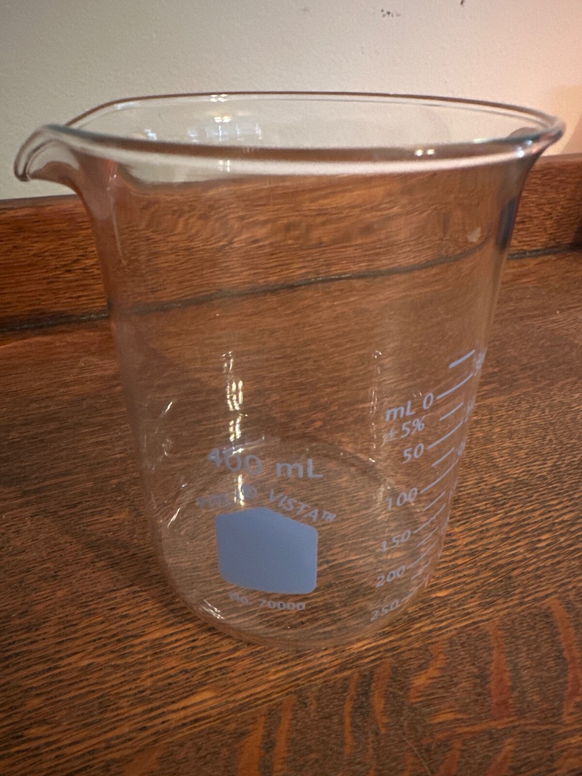 Corning Pyrex 400mL Griffin Beaker Glass Vista Flat Bottom w/Measuring No 70000