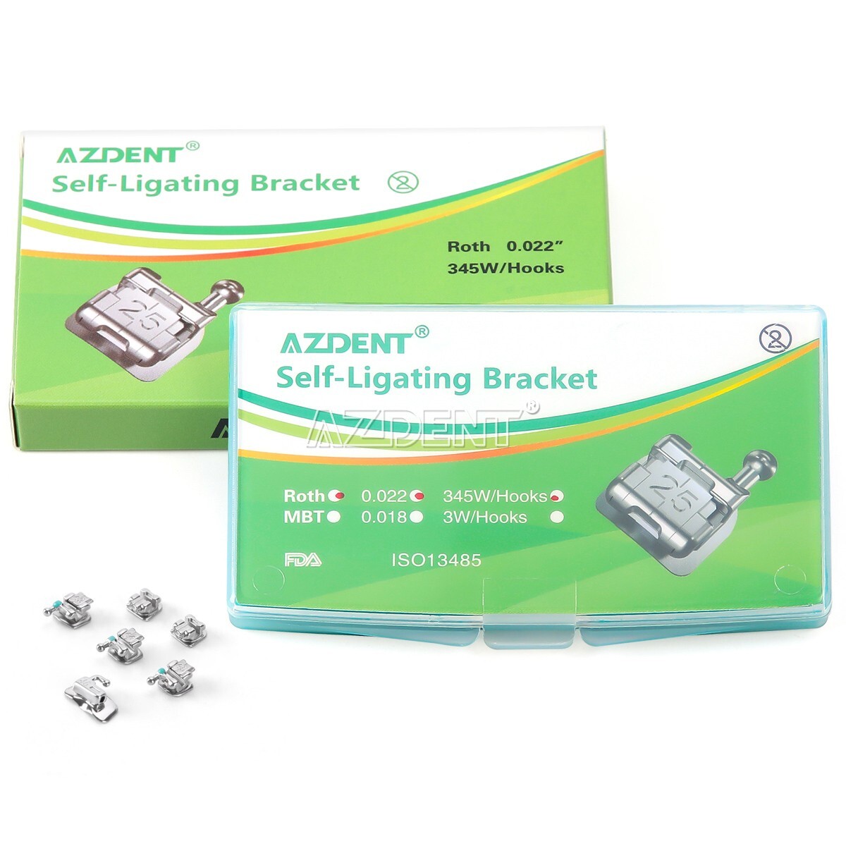 Dental Orthodontic Brackets Braces Self-Ligating Mini Roth.022 Hooks 345 USA