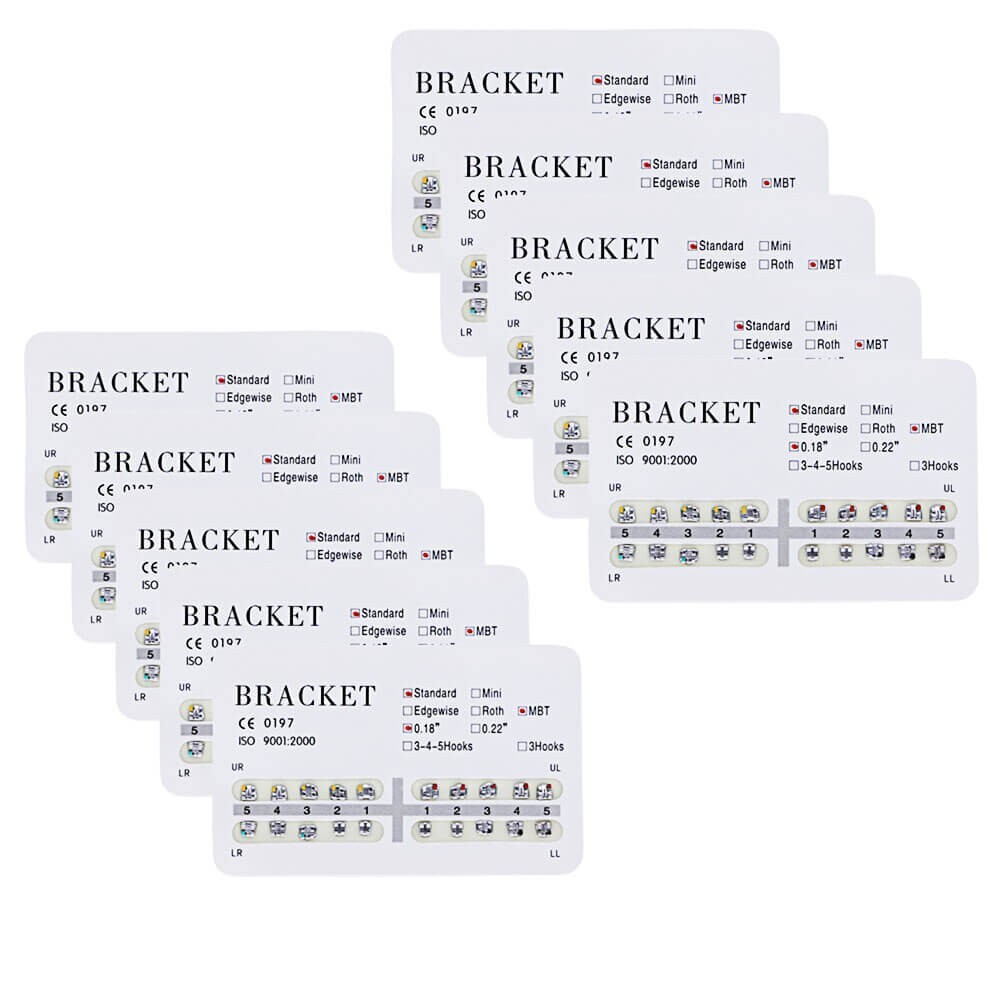 1-100× MBT 018 No hook Dental Orthodontic Metal Bracket Brace Standard 20PC/Pack