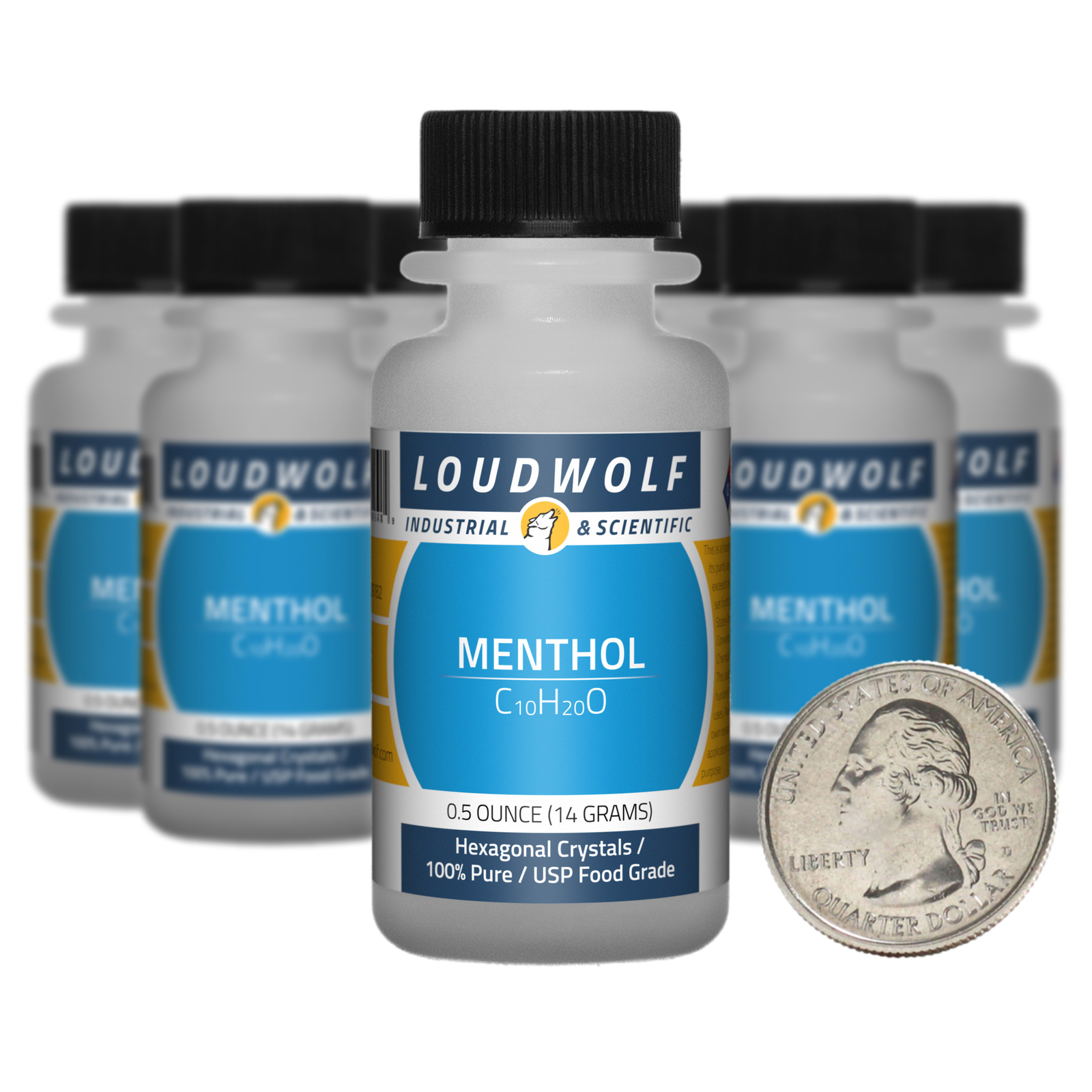 Menthol / 5 Ounces / 10 Bottles / 100% Pure USP Food Grade / Hexagonal Crystals