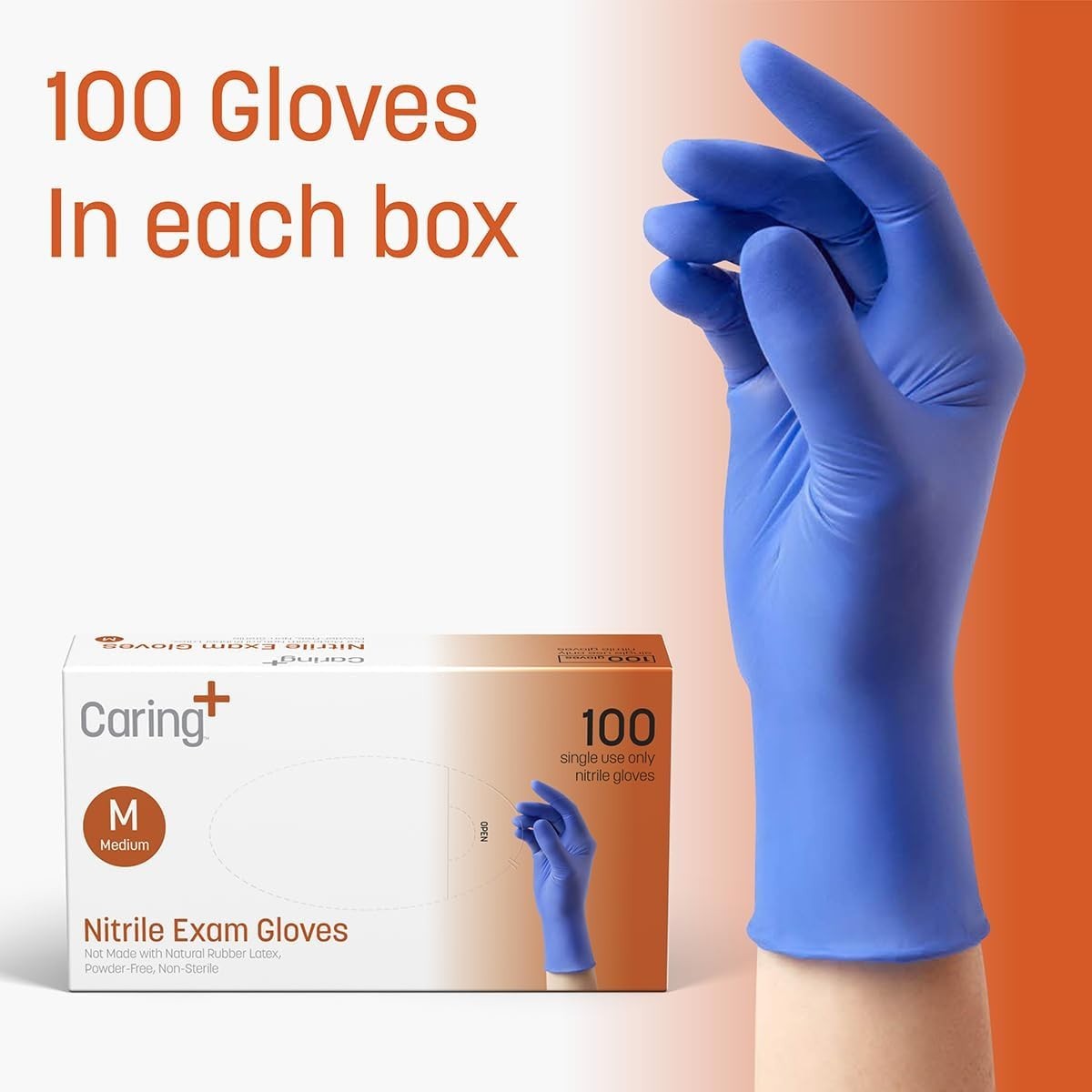 100-Count Nitrile Exam Gloves – Powder-Free, Waterproof, Ambidextrous Protection