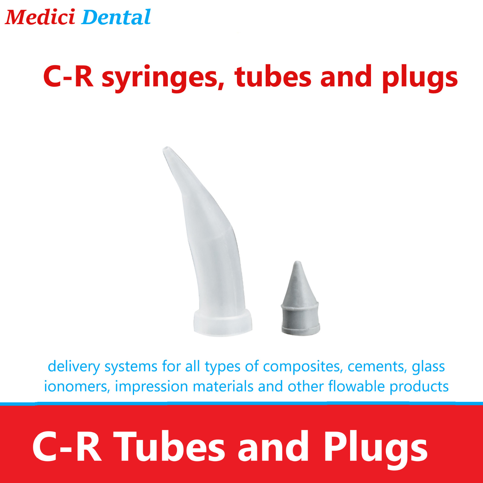 Dental Accudose Tubes and Plugs For C-R Syringe Clear, 100/Box