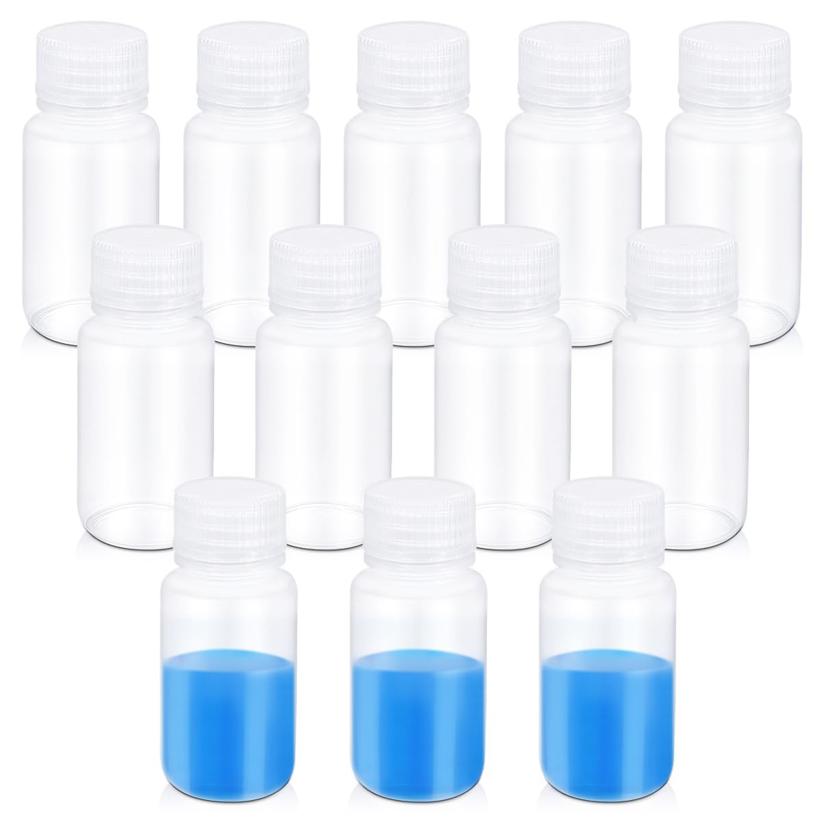 UMETASS 12 Pack 2oz Plastic Bottles with Lids – Wide Mouth 60ML, Transparent