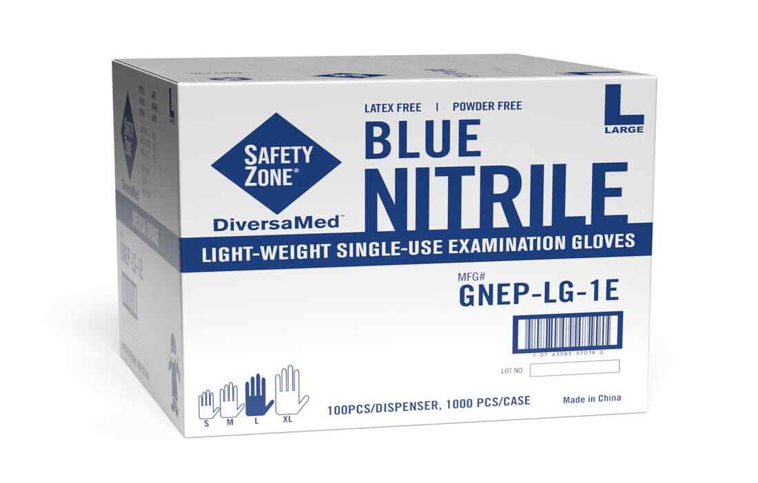 1000 Disposable Nitrile Exam Gloves Powder Free Non Latex by Safety Zone