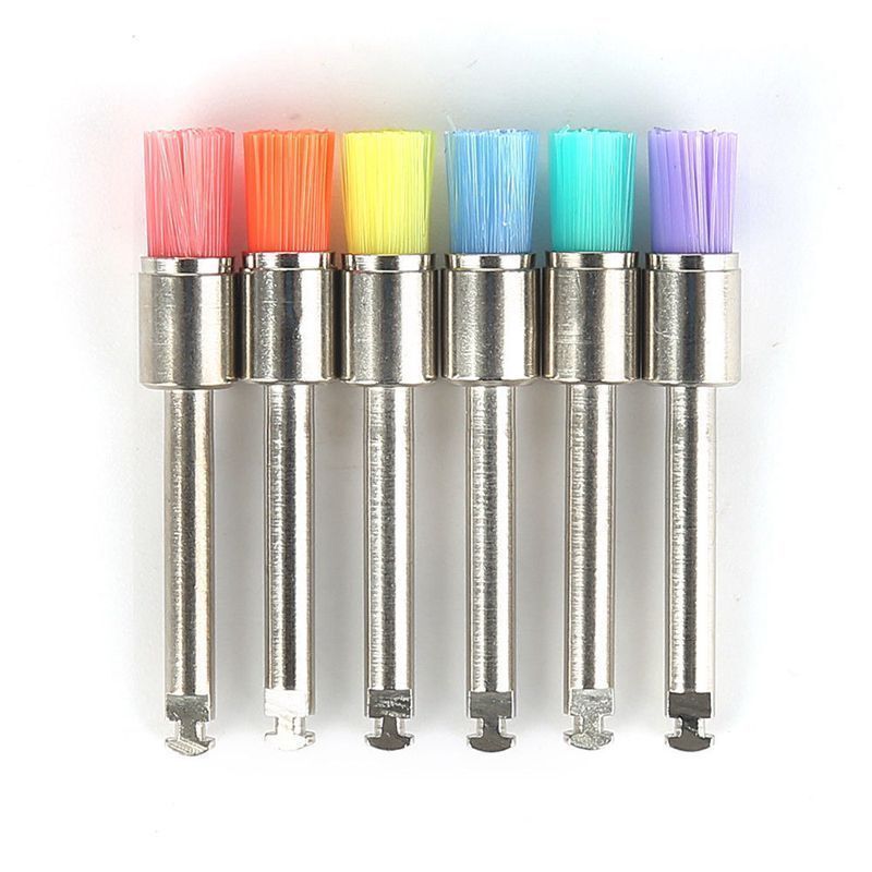 100/200 Dental Disposable Nylon Latch Flat Polishing Polisher Prophylaxis Brush