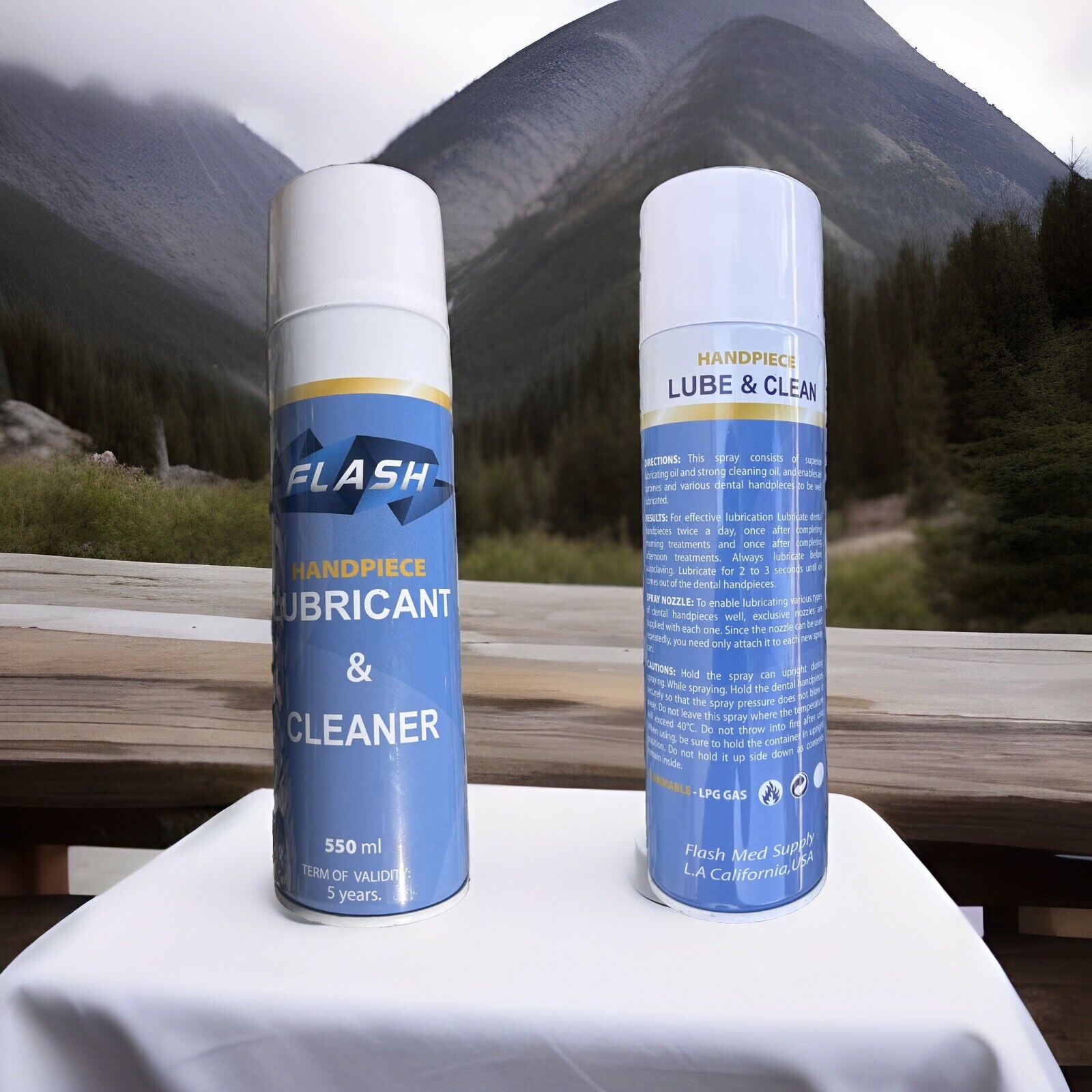 2 x Dental Handpiece Lubricant Oil Cleaner Spray (550ml) TPC #HP-LUBE