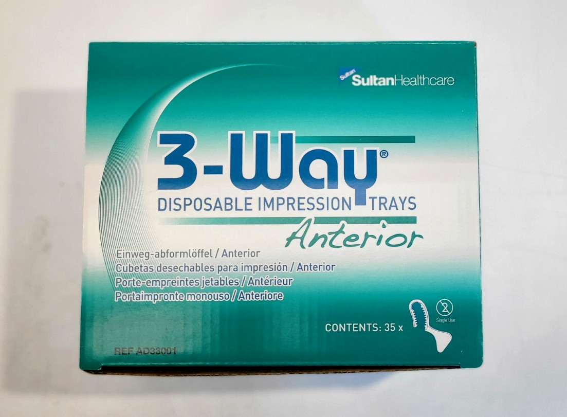 Sultan 3-Way Disposable Impression Trays Anterior REF AD33001 35/Box