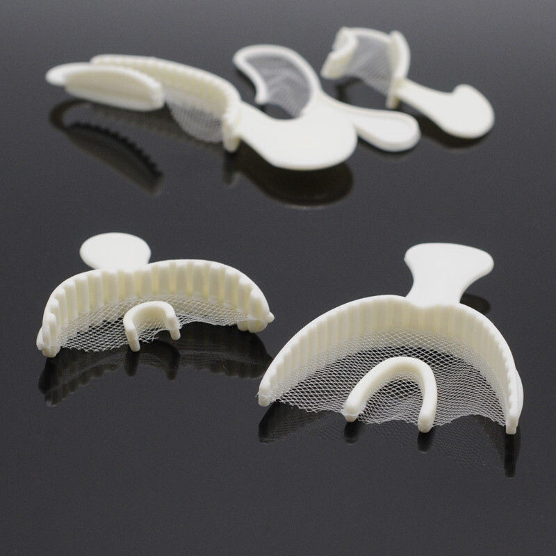 50Pcs Dental Smooth Edges Disposable Impression Mold Triple Trays Bite Sideless