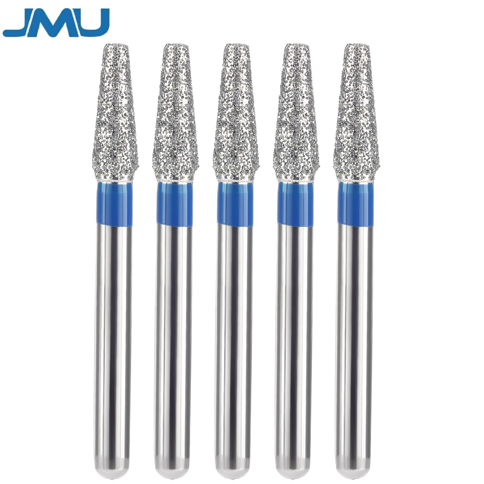 50Pcs JMU Dental Diamond Burs Flat End Taper FG 845-021M Medium Grit 5Pcs/Box