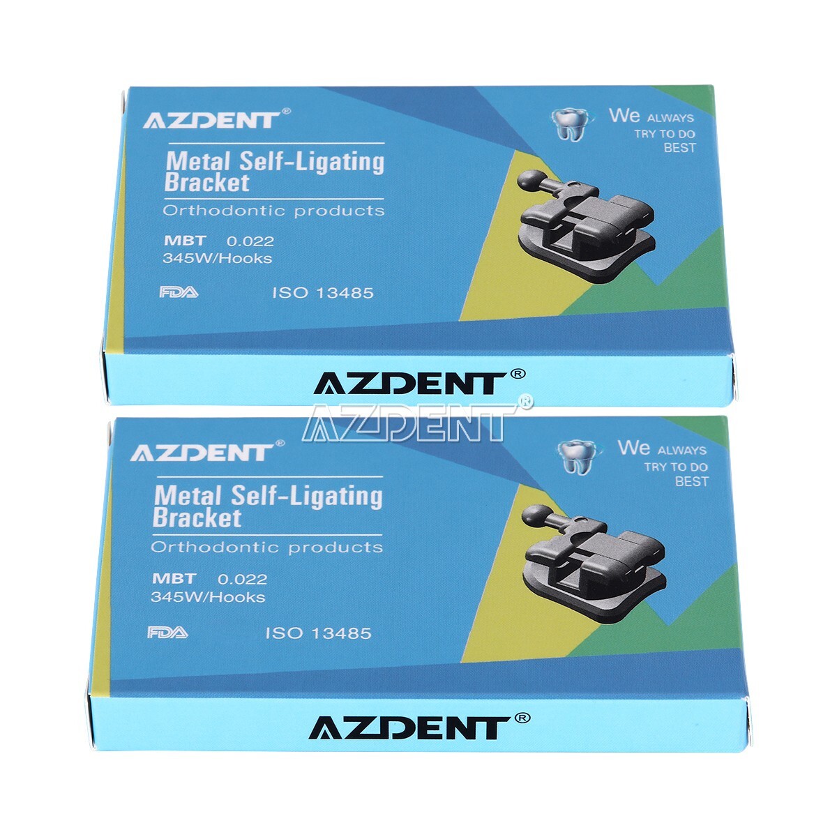 10X AZDENT Orthodontic MIM Self Ligating Braces Bracket Mini MBT .022 Hooks 345
