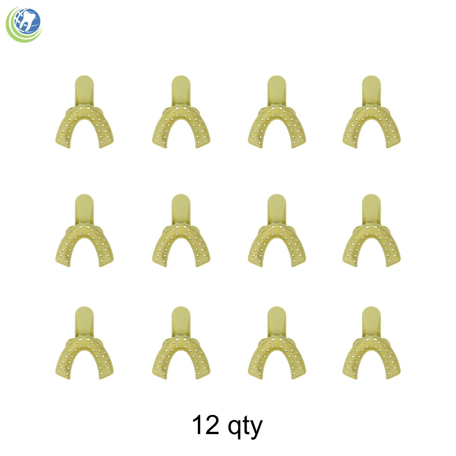 DENTAL PLASTIC AUTOCLAVABLE IMPRESSION TRAYS LOWER SMALL LS #6 12/BAG