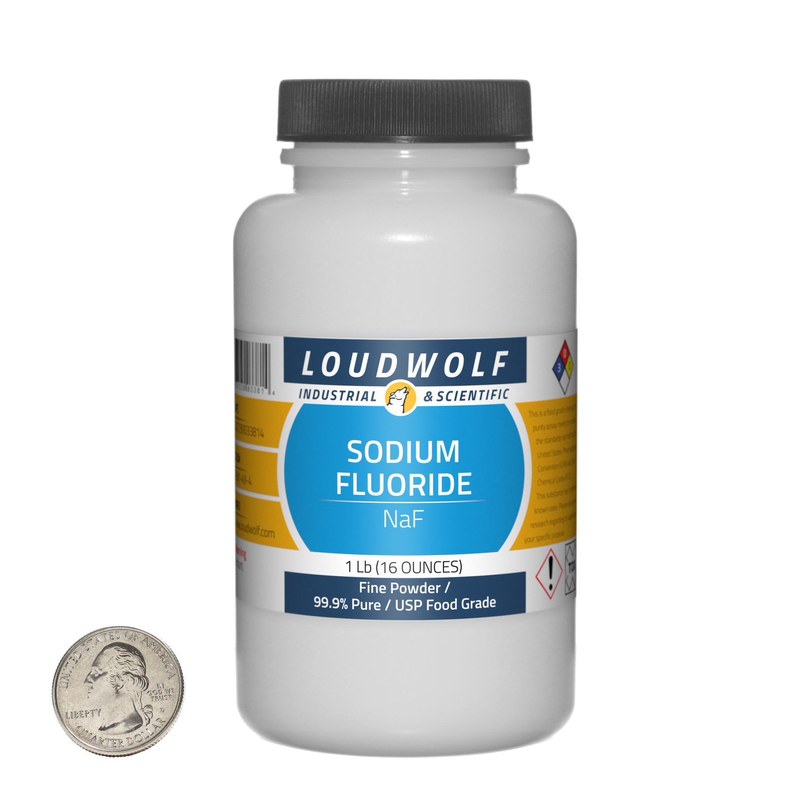 Sodium Fluoride / 1 Pound Bottle / 99.9% Pure USP Food Grade / Fine Powder / USA