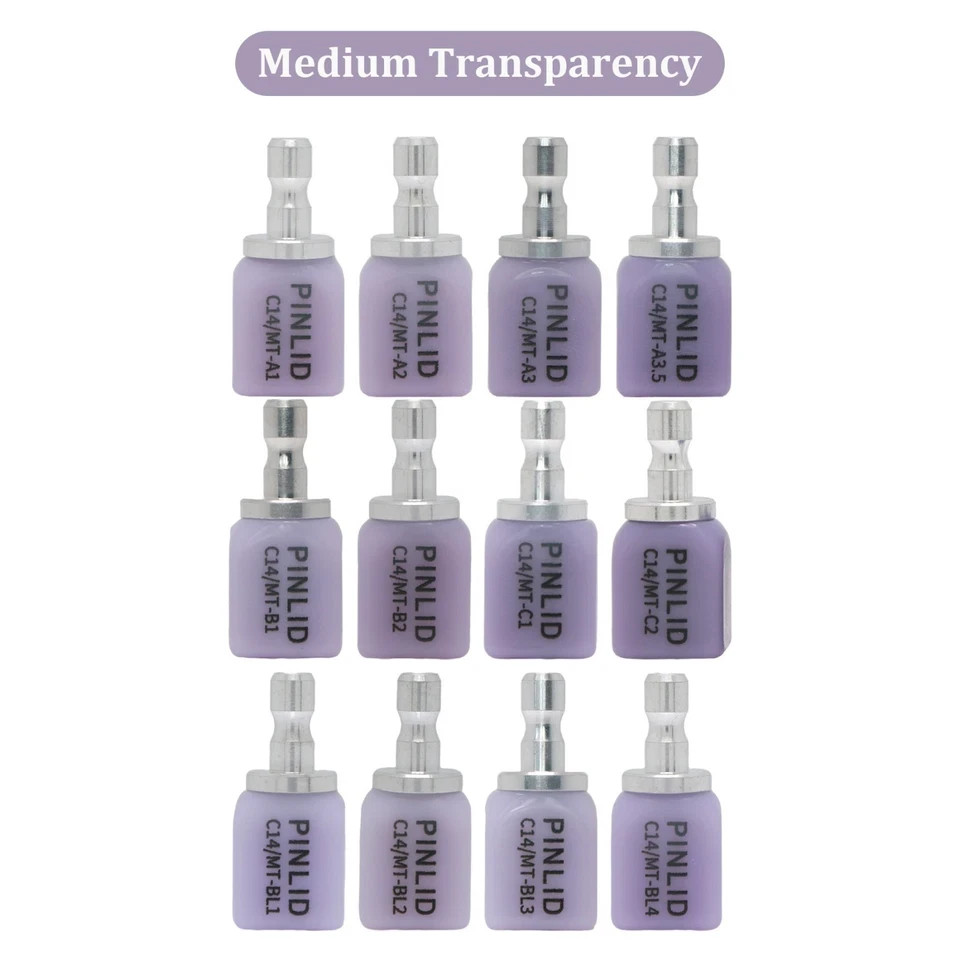 10Pcs/Box C14 Ceramic Blocks Lithium Disilicate Cerec CAD CAM HT/LT/MT A1 A2 A3