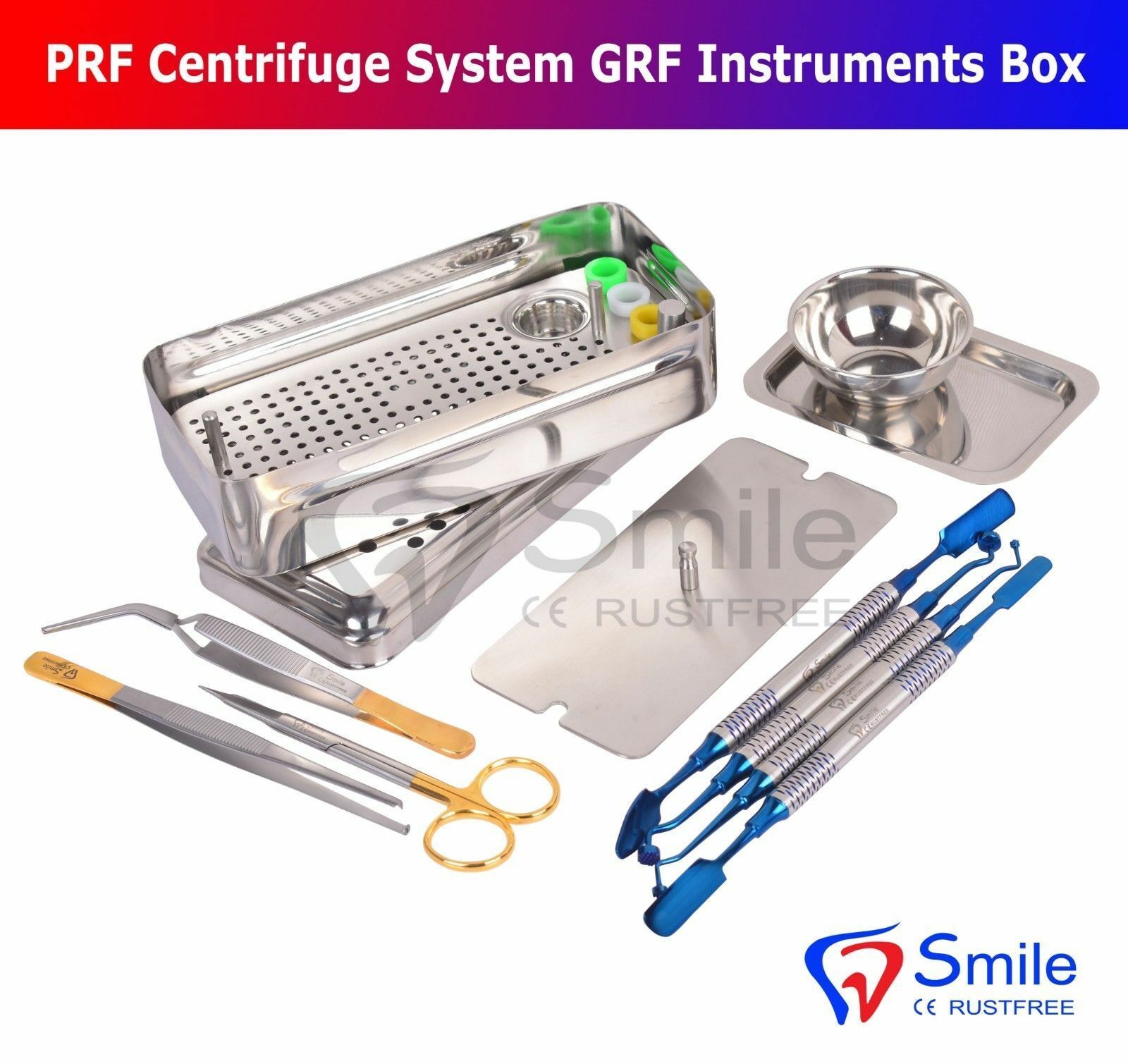 Complete PRF GRF Set Box Dental Implant Membrane Surgery Bone Graft Instruments