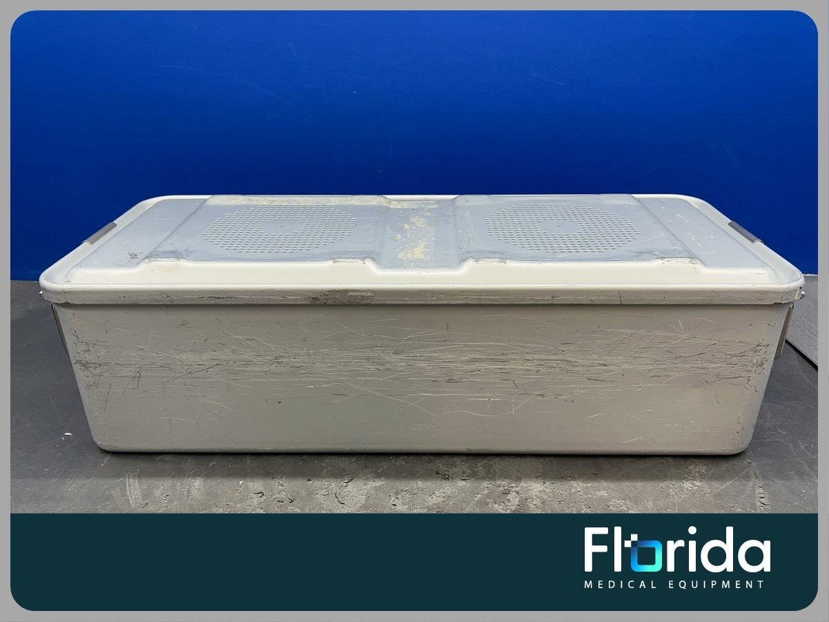 AESCULAP JN445/JK490 EXTRA LONG FULL-SIZE STERILIZATION CONTAINER WITH BASKET **