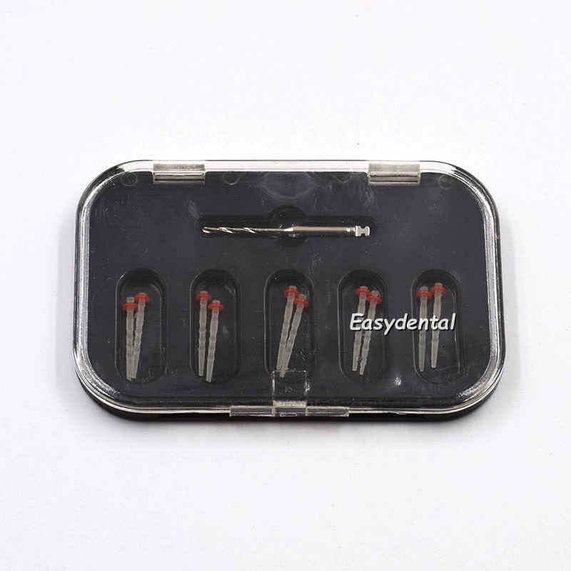 10 Pcs Dental Fiber Post Oral Glass Screw Thread Quartz Drills 1.2/1.4/1.6/1.8mm