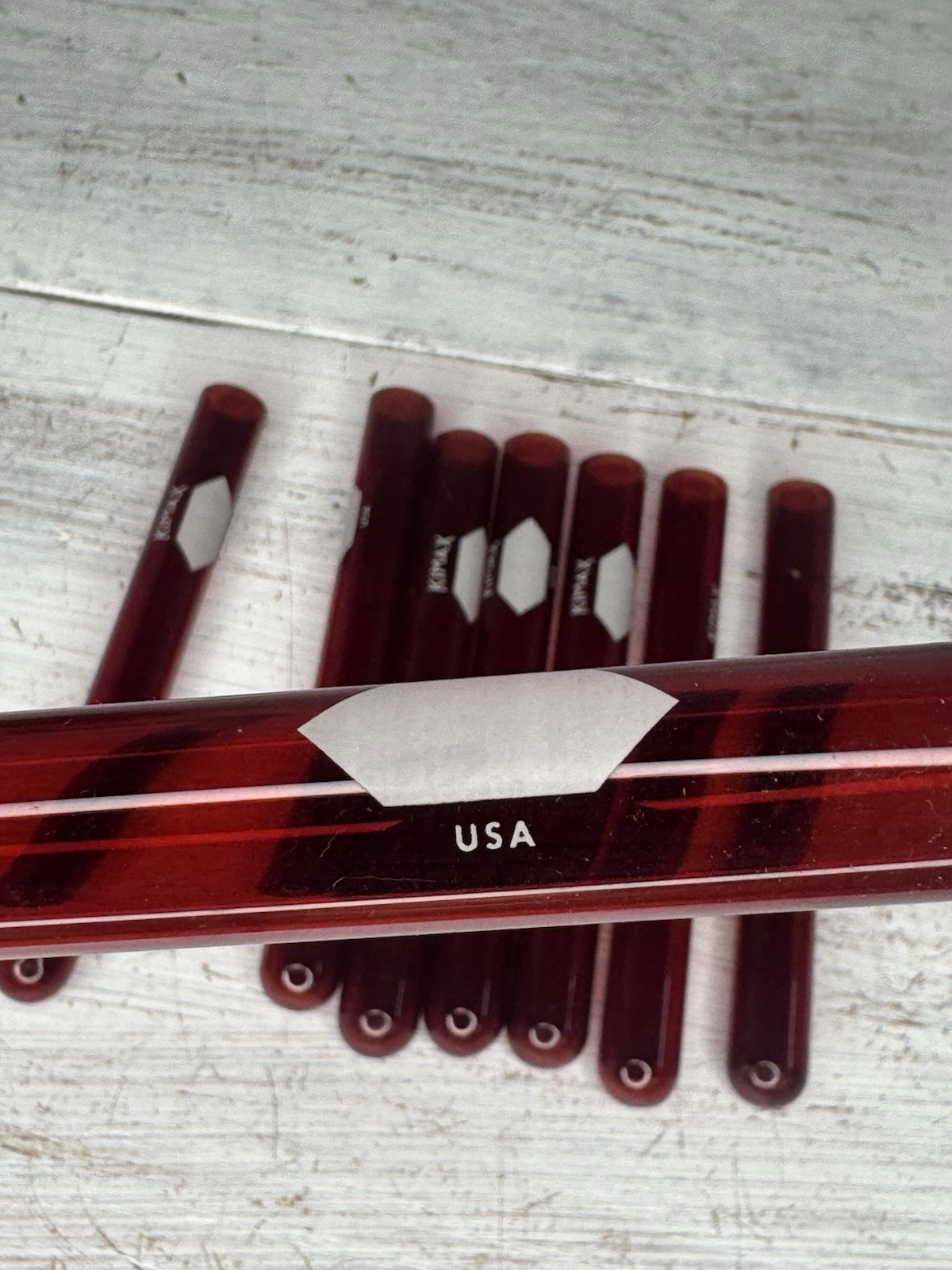 Vintage Test Tubes, KIMAX Borosilicate (Pyrex) glass Ruby Red Colored Glass 8