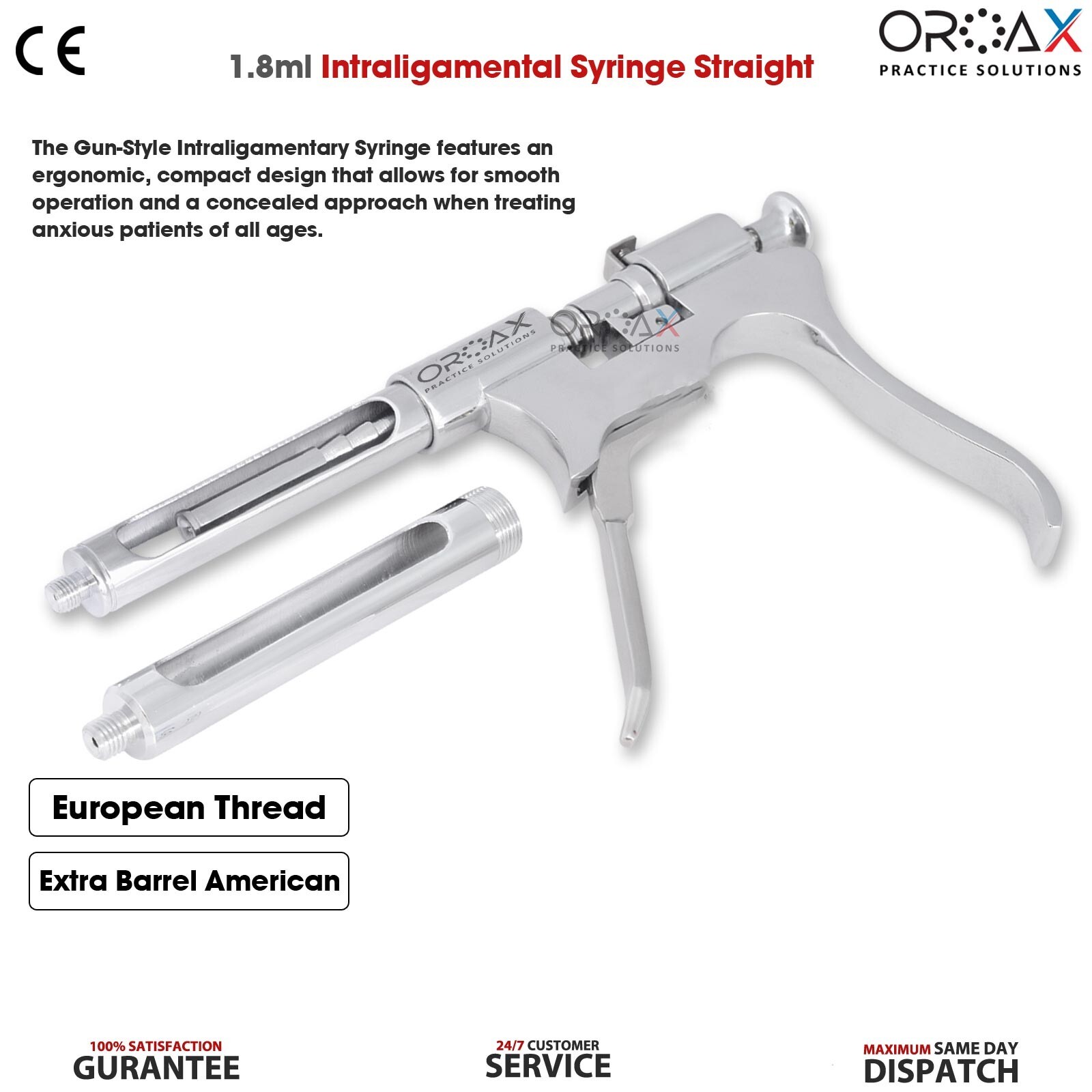 Dental Anesthetic 1.8ml Self Inspiration Intraligamental Aspartate Syringe CE