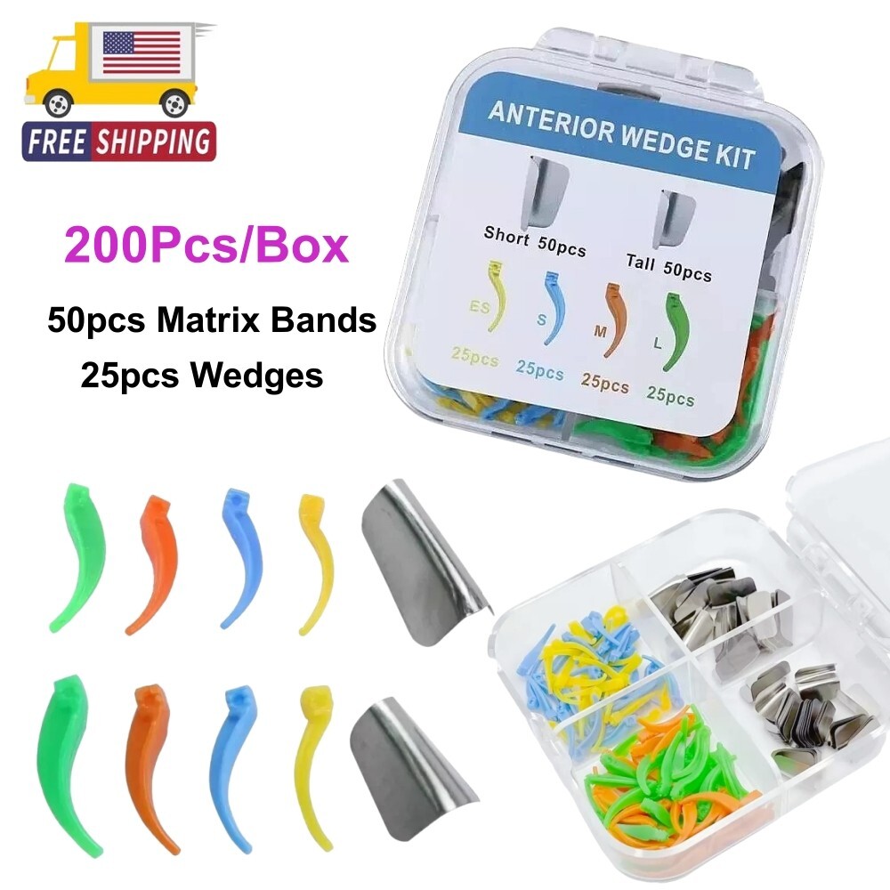 200Pcs Dental Anterior Matrix System Wedges Cervical Seal Restoration Wedge Kit