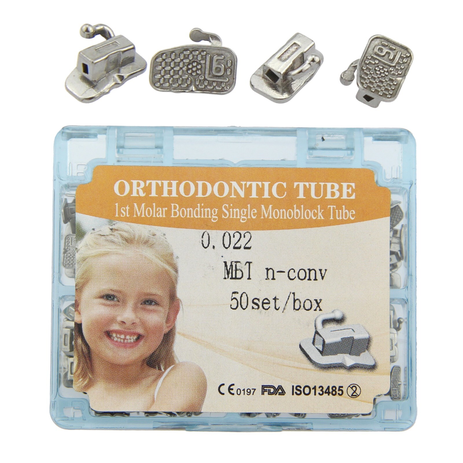 Dental Orthodontic Buccal Tubes 1st 2nd Molar Bracket Roth MBT 022 Bondable Mesh