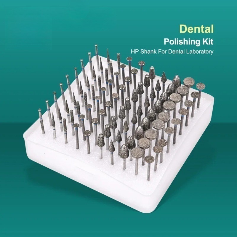 Dental Polishing Kit Laboratory HP Polisher Fully-Sintered Diamond HP Burs Kit