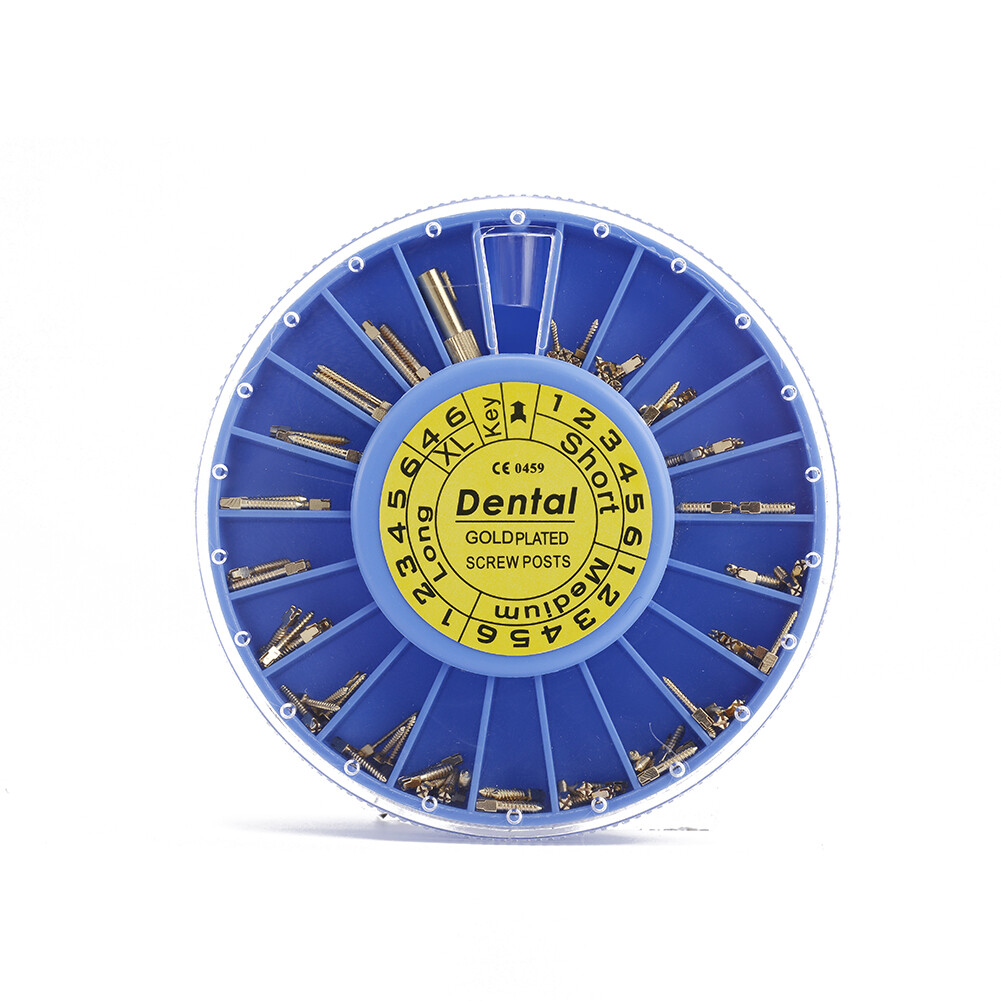 Dental Endodontic Screw Posts Gold Plated Sliver 2Key Conical Pins/Fiber Posts