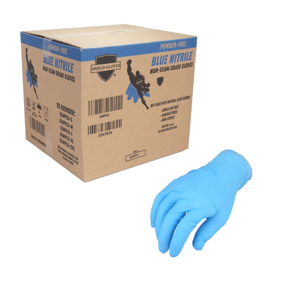 X-Large 5 MIL Textured Blue Nitrile Powder-Free Gloves 1000 Pieces