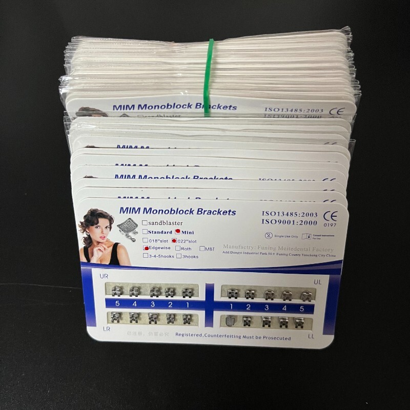 50Sets Dental Orthodontics MIM Monoblock Brackets Mini Edgewise 022 no hooks