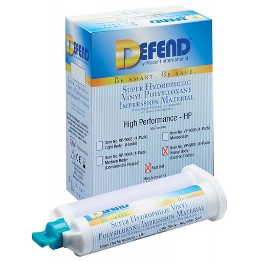 Defend Impression Material VPS – HB Fast Set 4 x 50ml Cartridges VP9011