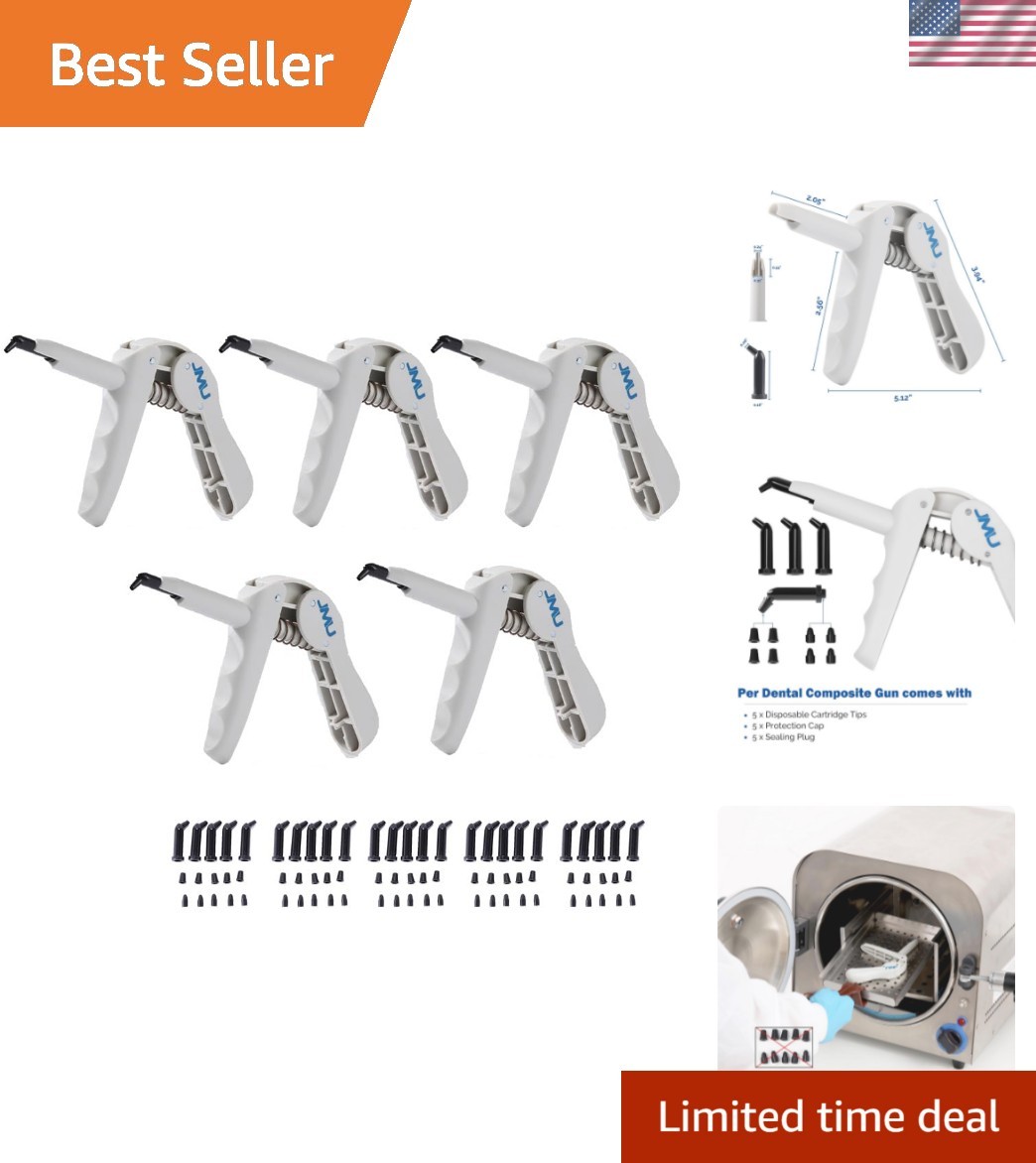 High-Performance 5 Pack Dental Composite Guns – Autoclavable & Efficient