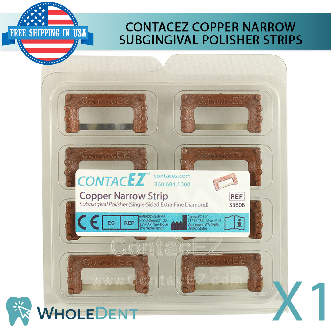 ContacEZ Copper Narrow Subgingival Polisher 8 Strips Dental Restorative Finish