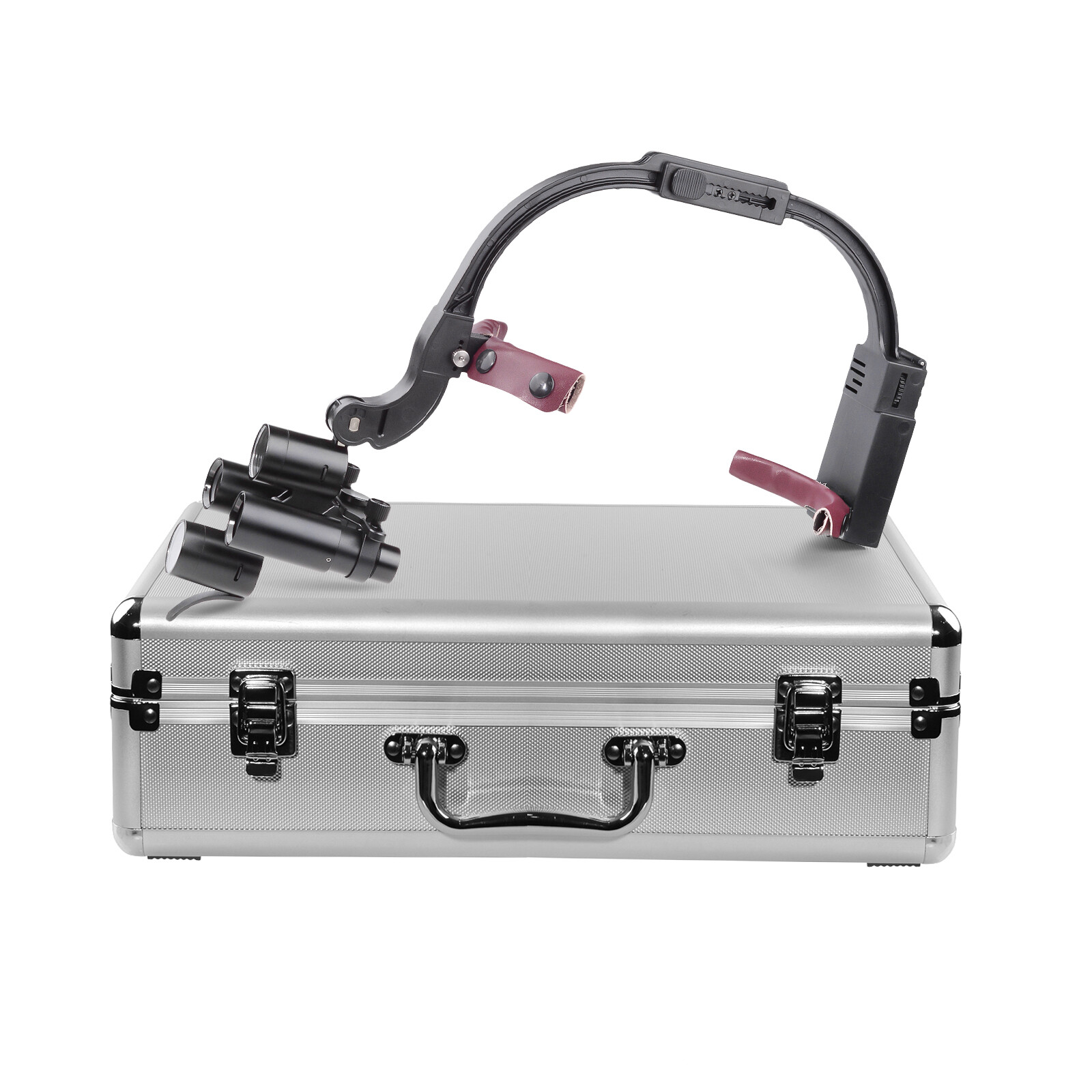 Dental Optical 5W Wireless LED Headlight Two LED Lights+6.0X-420 Loupes+AL-BOX
