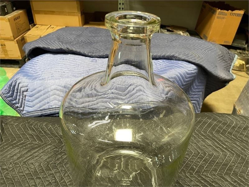 Lrg. PYREX #1595 19L Solution Bottle With Tooled Neck 5 Gal. England