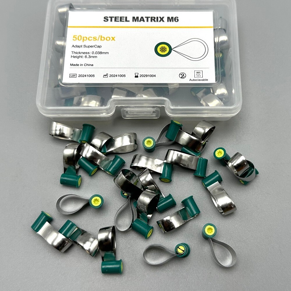 Dental Adapt SuperCap Steel Matrix M6 Matrices 50Pcs/Box Thickness 0.03/0.038mm