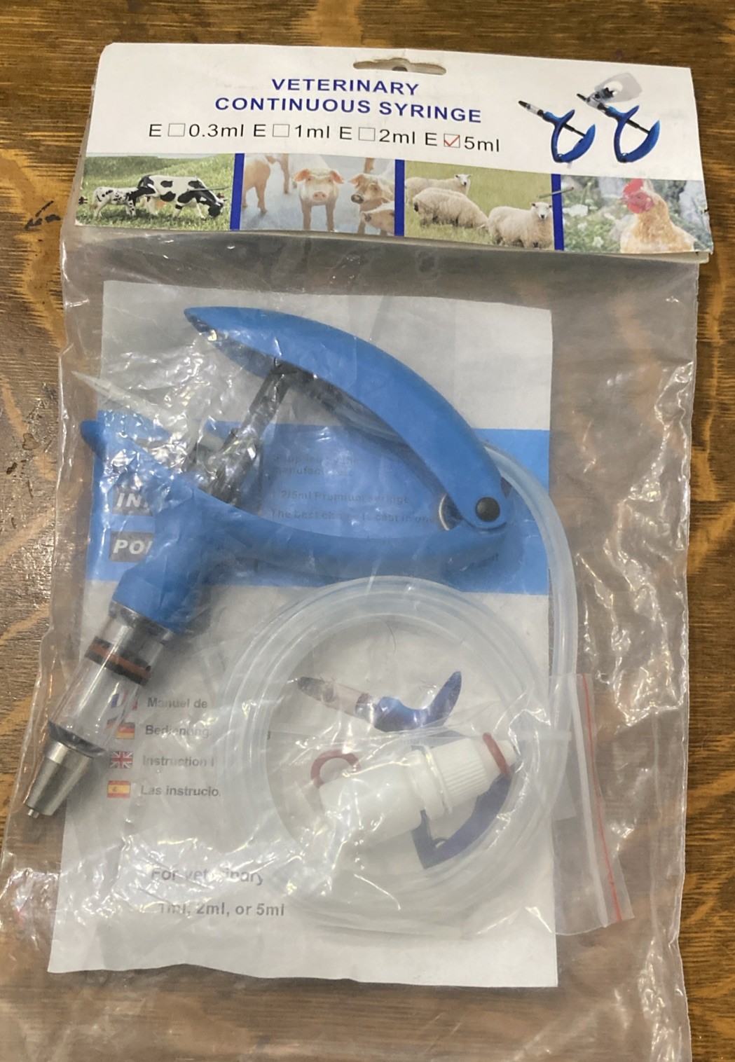 1ml/2ml /5ml Automatic Veterinary Continuous Syringe Animal Injection Adjustable