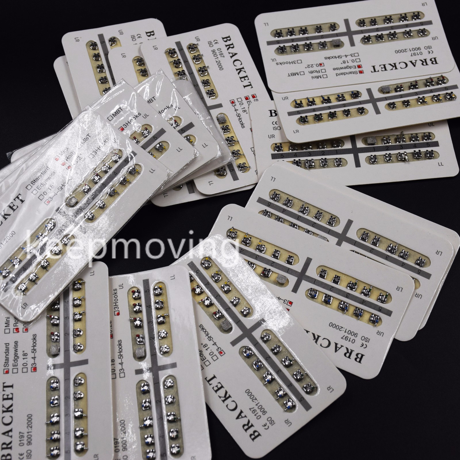 20 Pcs/Set Dental Bracket Braces Mini/Standard Roth/Edgewise/MBT 018/022 Hooks